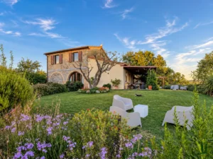 Renovated stone farmhouse with garden and olive tree in Semproniano, southern Tuscany